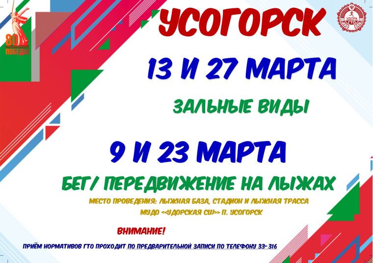 График тестирования ГТО на март 2025 год.
